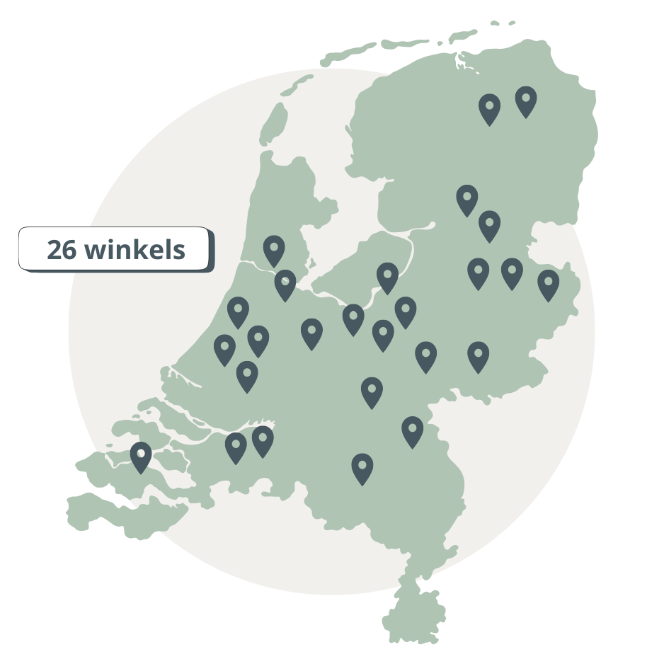 Met 26 winkels is er altijd een winkel in jouw buurt.
